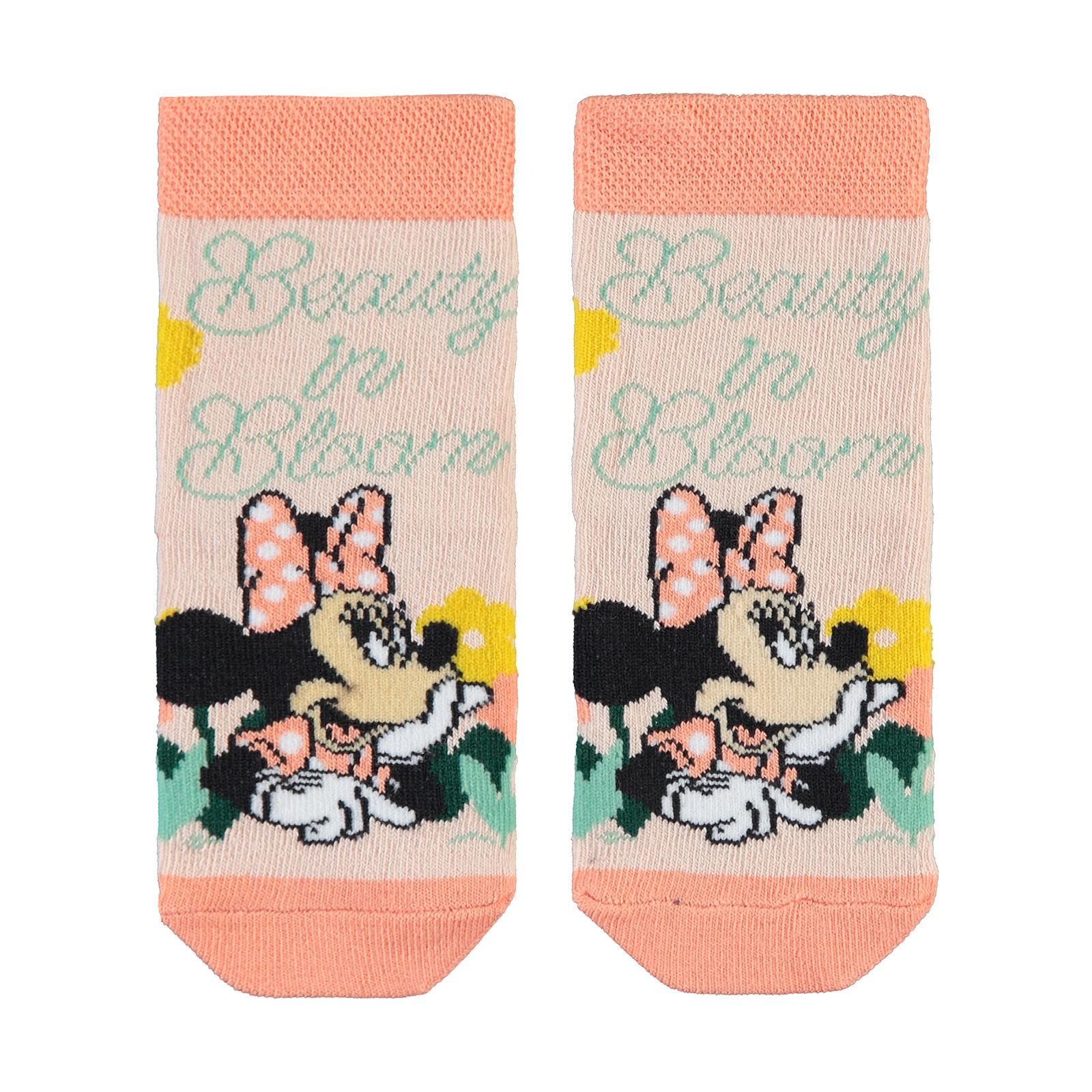 Minnie Mouse Kız Çocuk Soket Çorap 3-11 Yaş Somon
