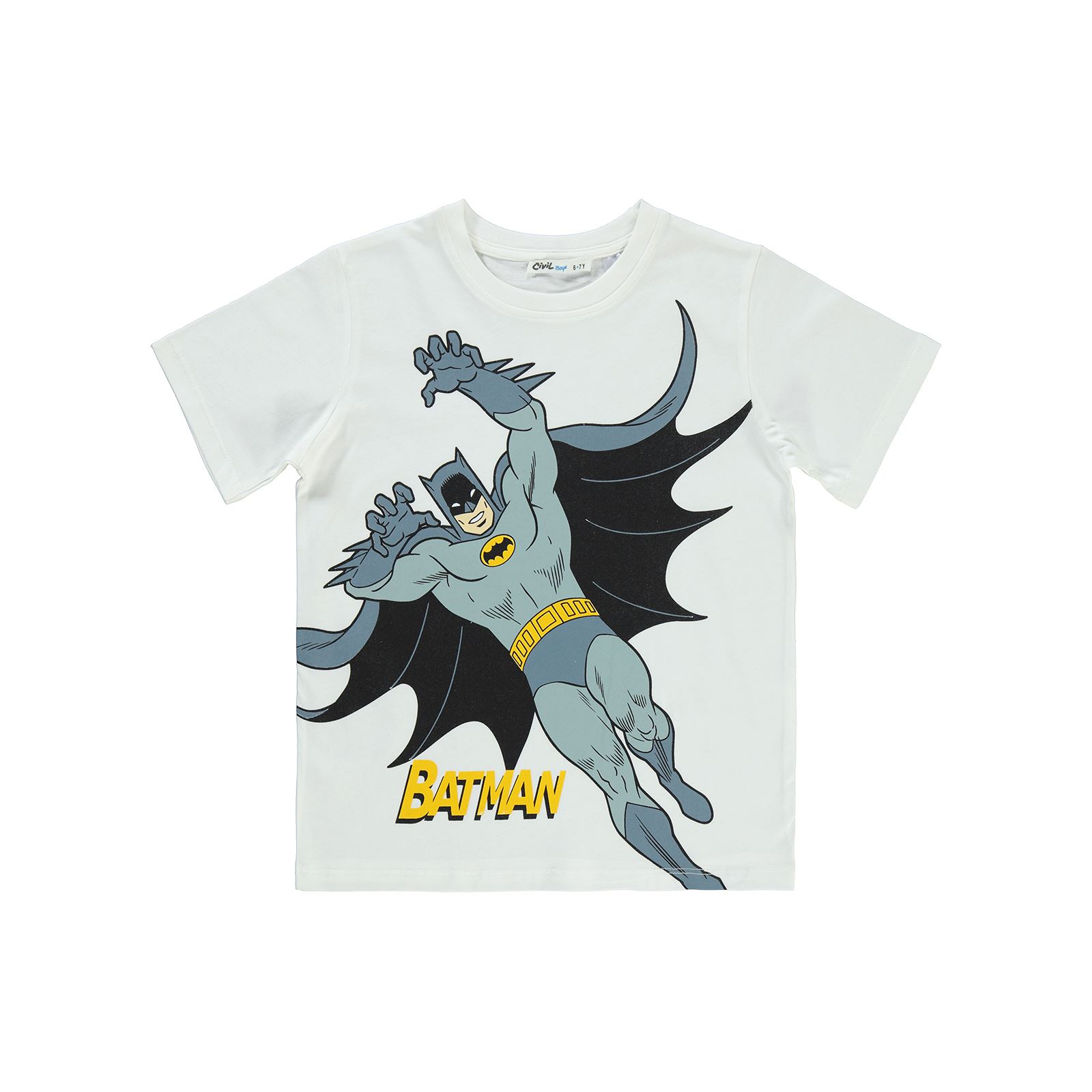 Batman Erkek Çocuk Tişört 6-9 Yaş Ekru