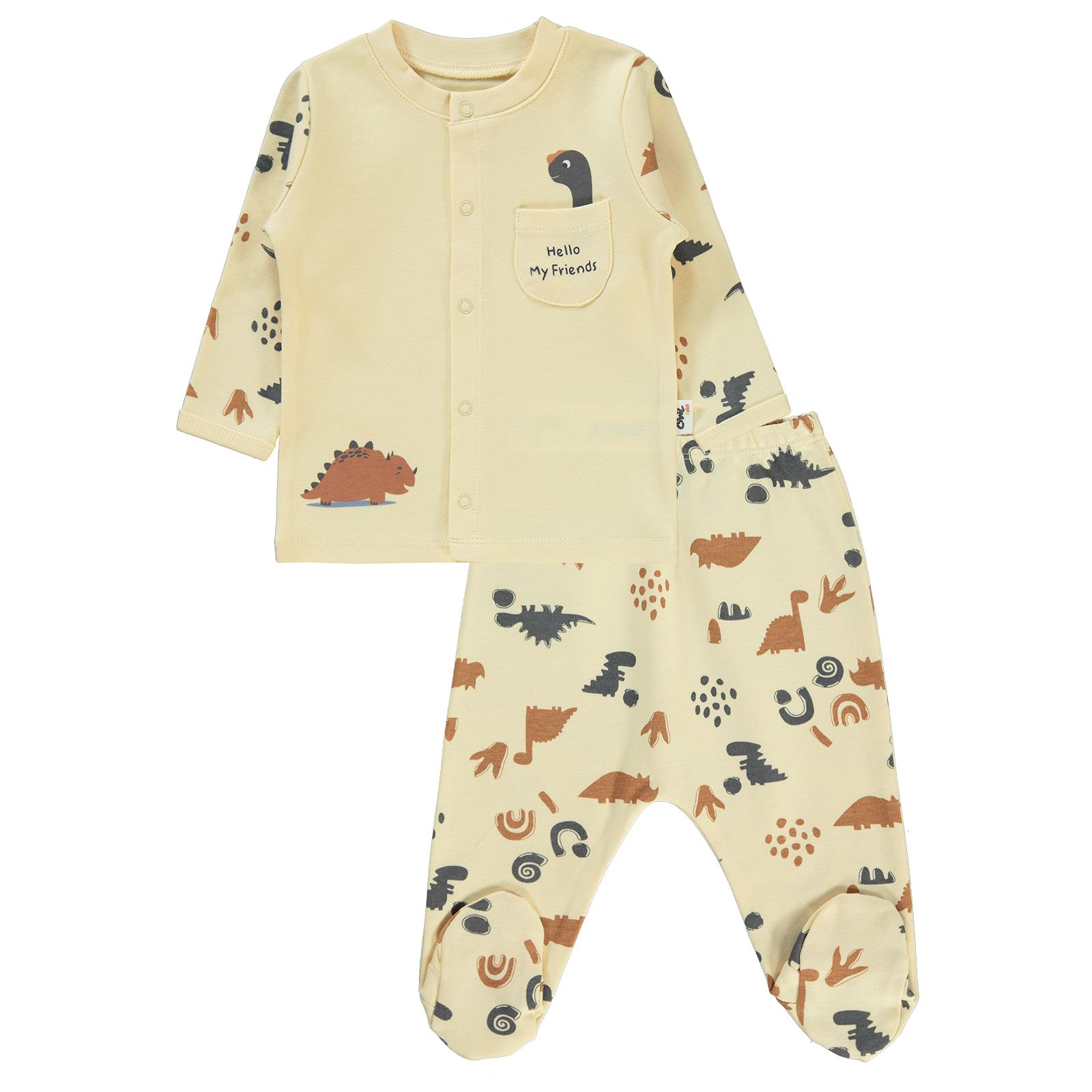 Civil Baby Erkek Bebek Pjama Takımı 1-6 Ay Fil Dişi