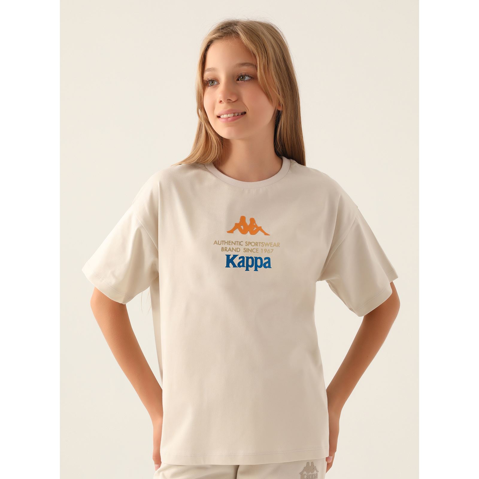 Kappa Kız Çocuk Tişört 5-15 Yaş Bej