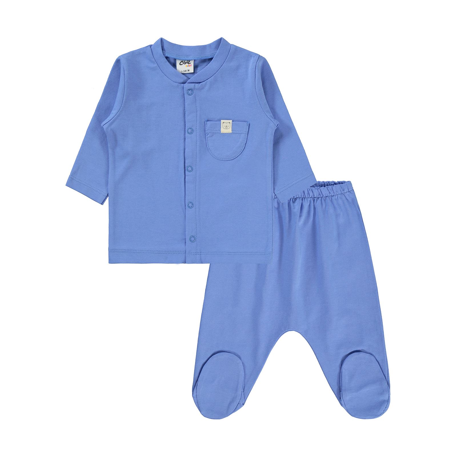 Civil Baby Bebek Pijama Takımı 1-6 Ay Mavi