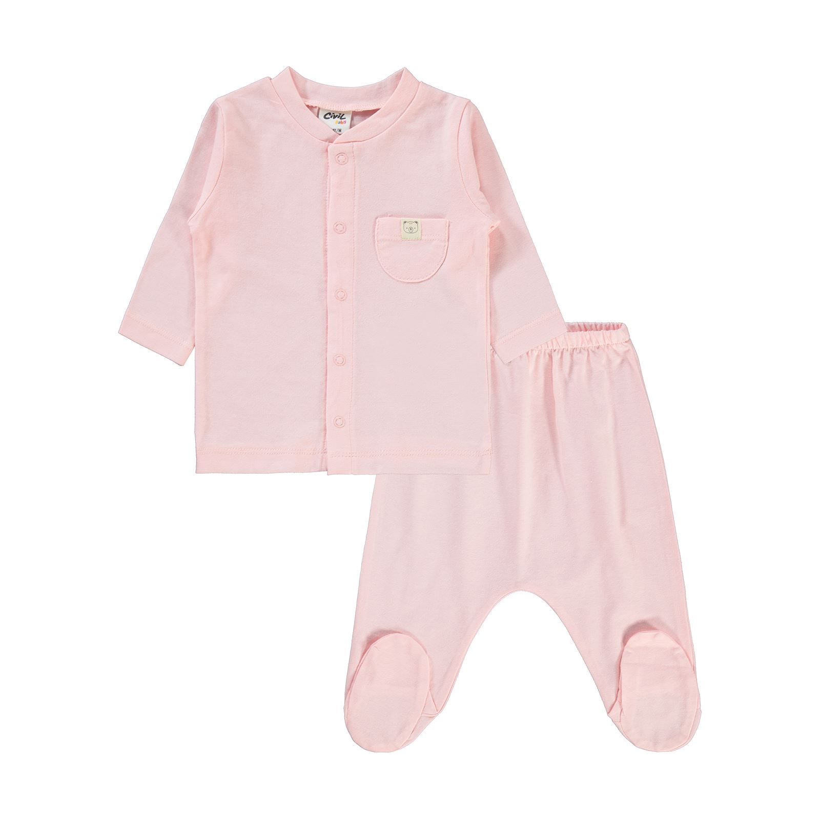 Civil Baby Bebek Pijama Takımı 1-6 Ay Pudra Pembe