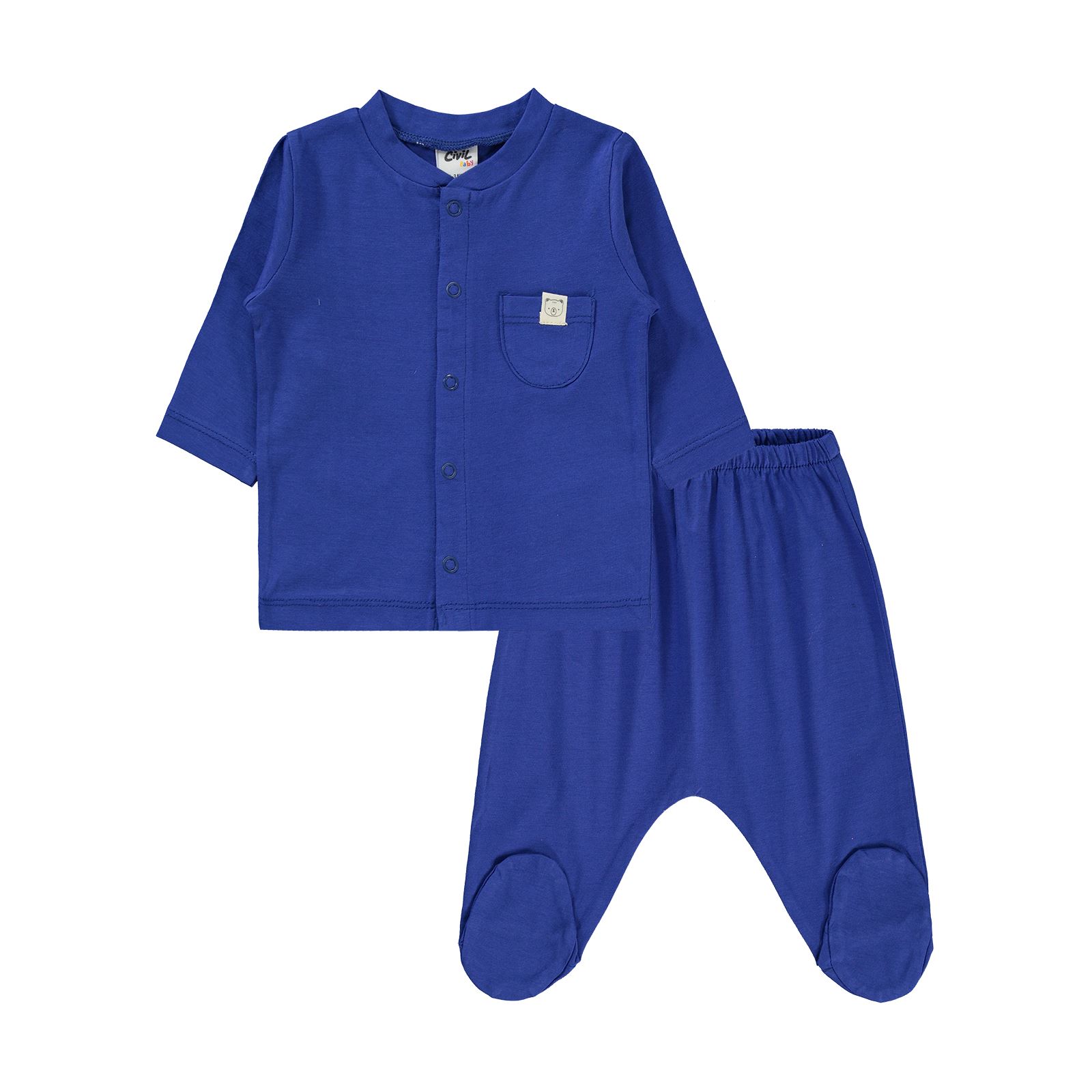 Civil Baby Bebek Pijama Takımı 1-6 Ay Saks Mavisi