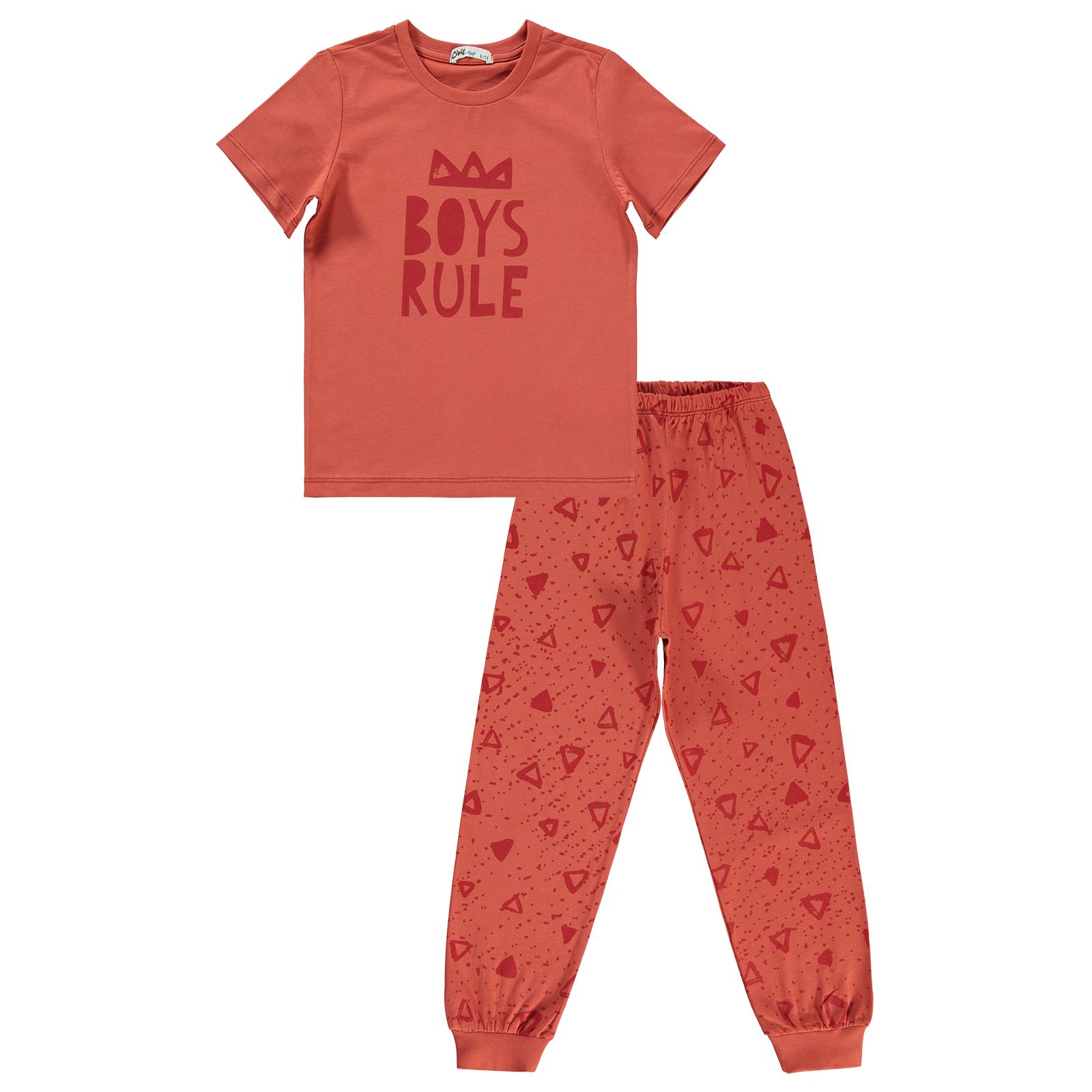 Civil Boys Erkek Çocuk Pijama Takımı 6-9 Yaş Kiremit