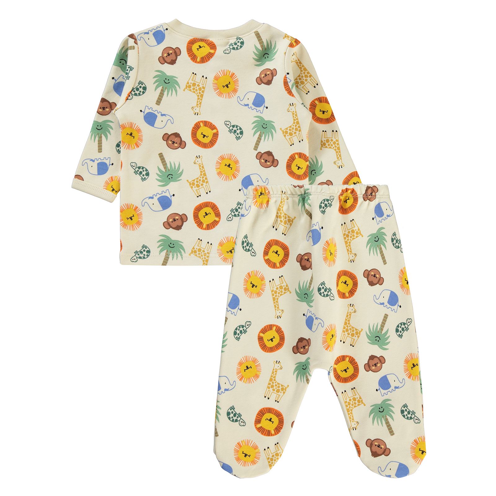 Civil Baby Erkek Bebek Pijama Takımı 1-6 Ay Fil Dişi