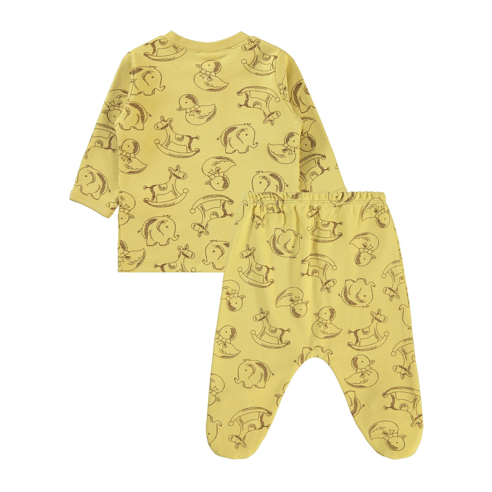 Civil Baby Erkek Bebek Pijama Takımı 1-6 Ay Soft Sarı
