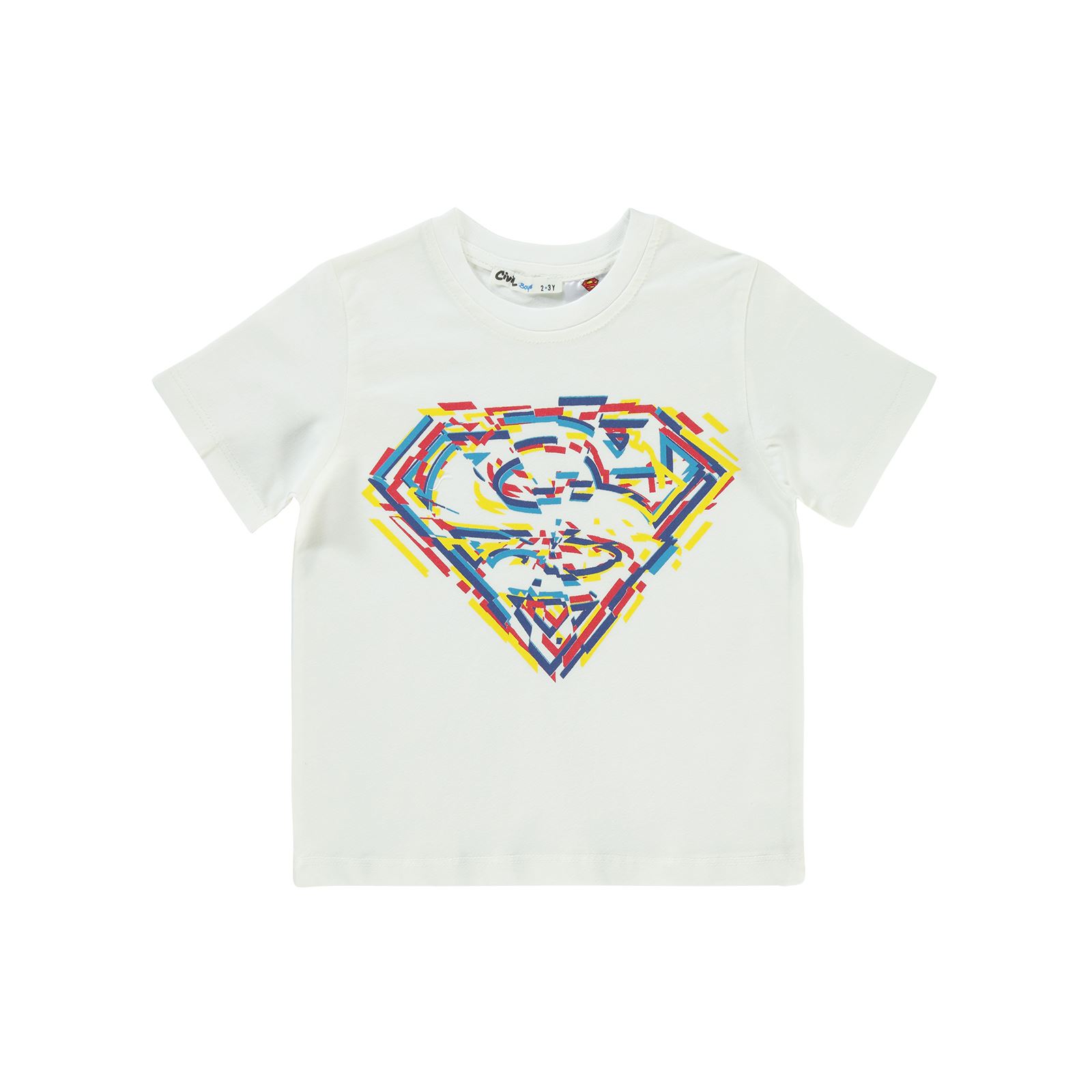 Superman Erkek Çocuk Tişört 2-5 Yaş Ekru