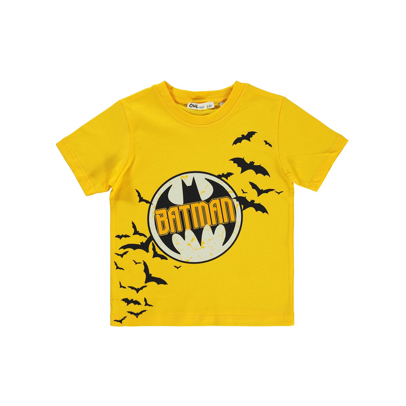 Batman Erkek Çocuk Tişört 2-5 Yaş Hardal