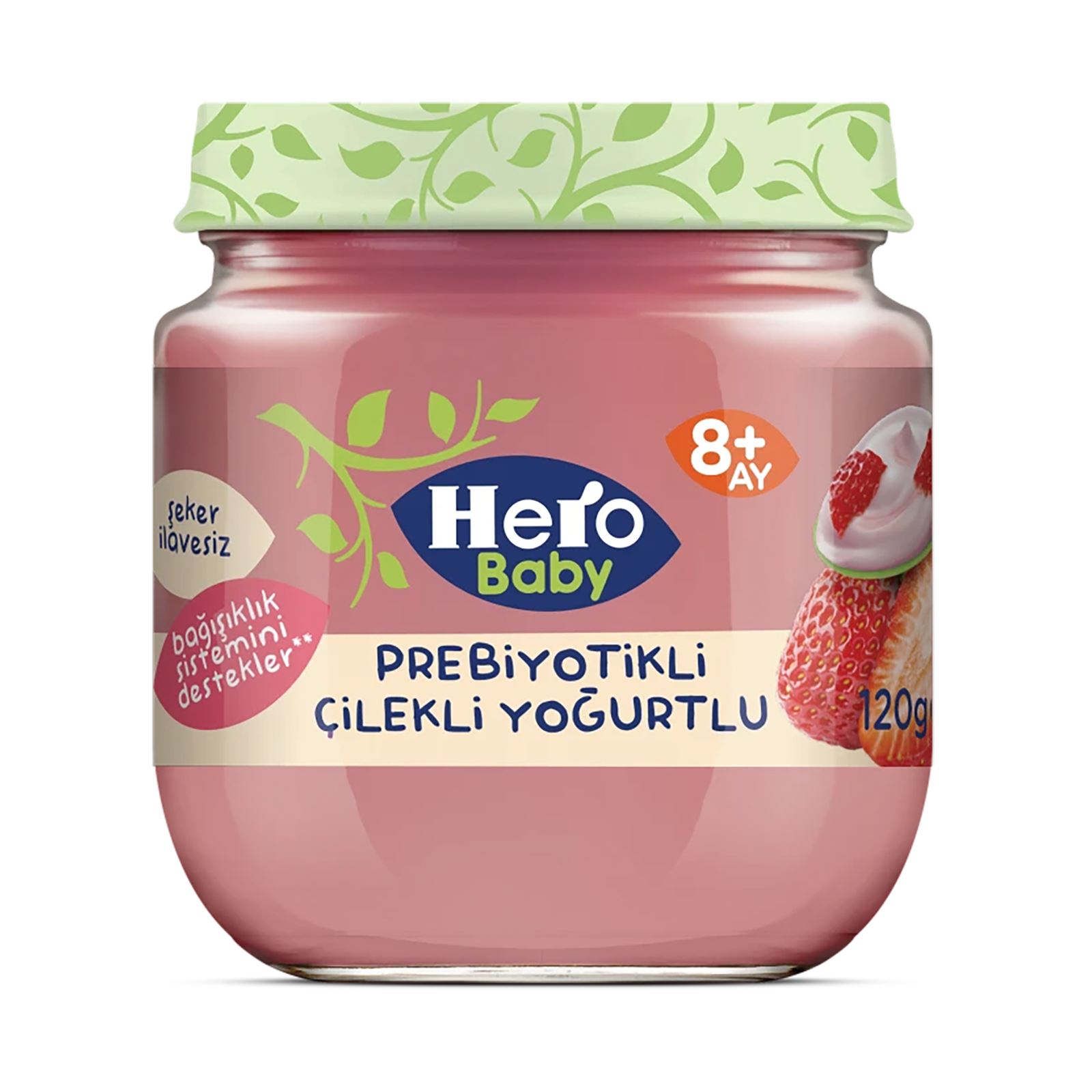 Hero Baby Prebiyotikli Çilekli Yoğurtlu Kavanoz Mama 120 gr