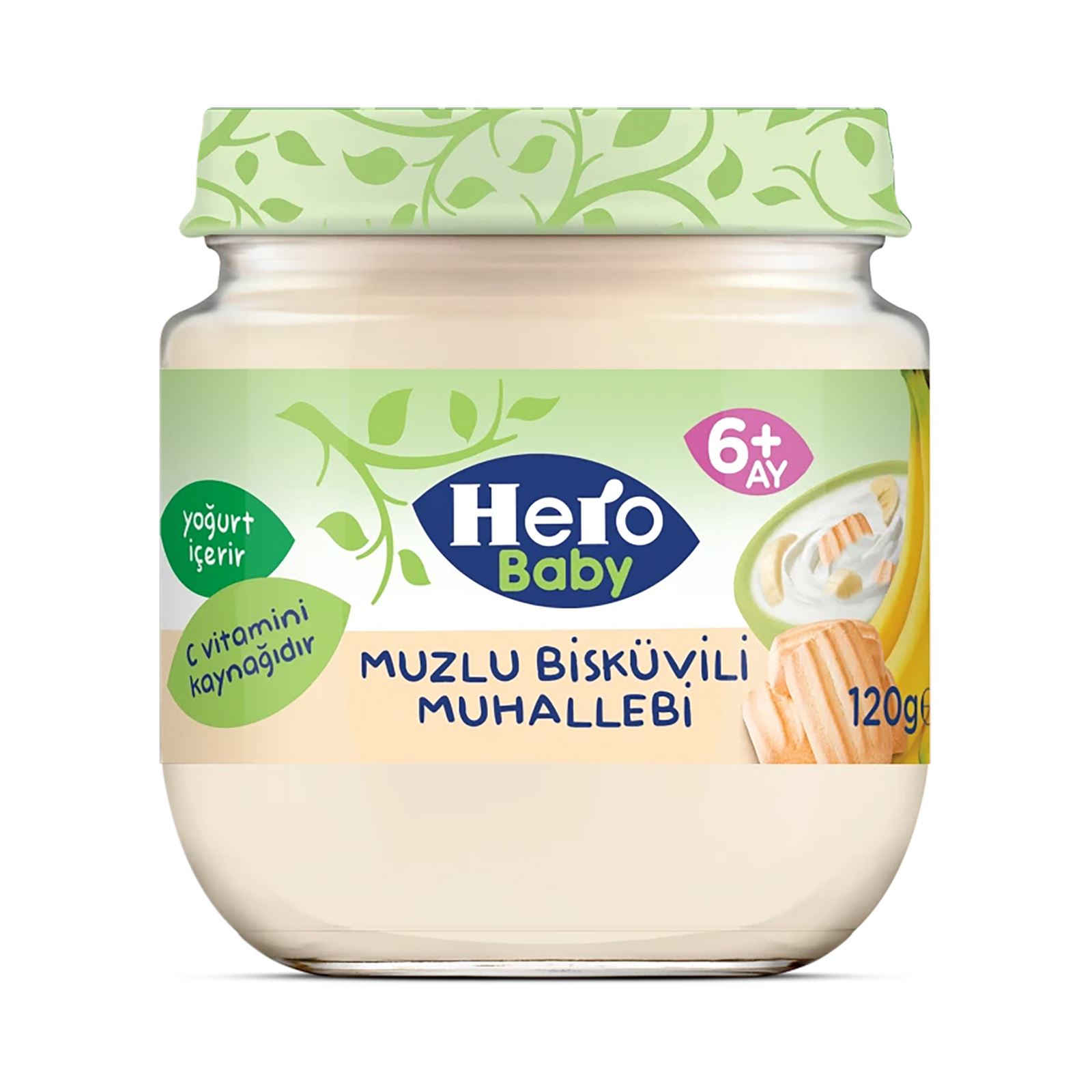 Hero Baby Muzlu Bisküvili Muhallebi Kavanoz Mama 120 gr