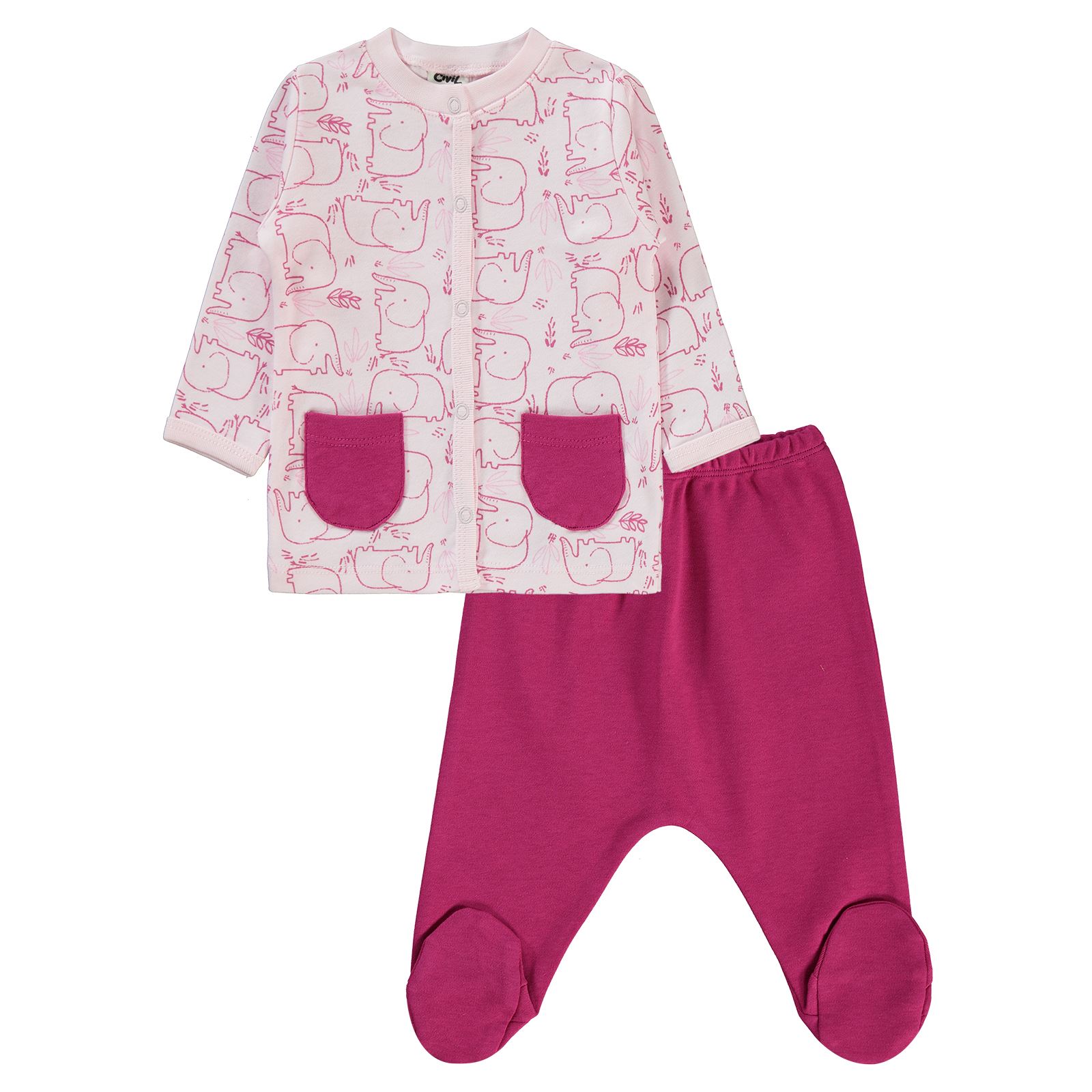 Civil Baby Bebek Pijama Takımı 1-6 Ay Pembe