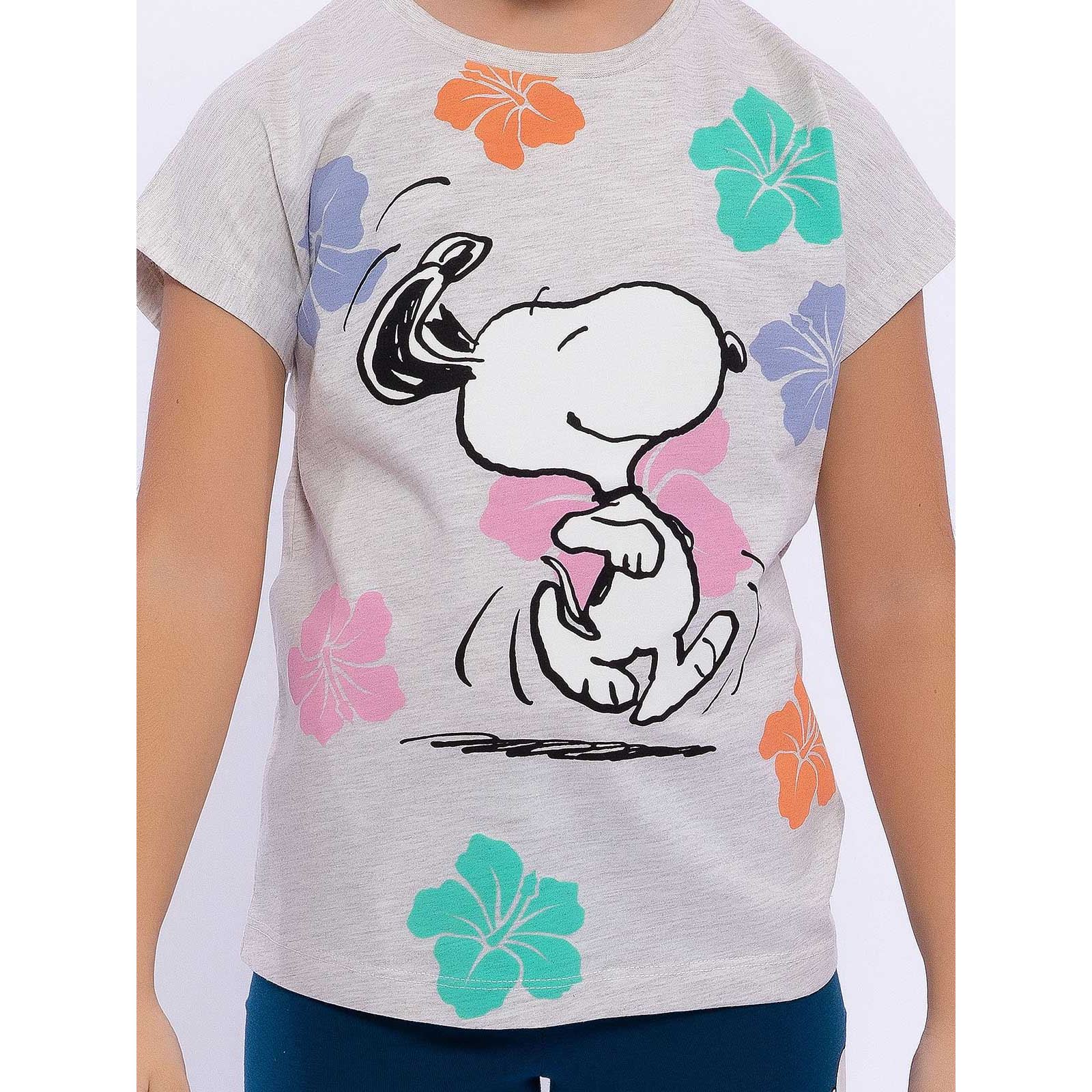 Snoopy Kız Çocuk Taytlı Takım 3-8 Yaş Bejmelanj