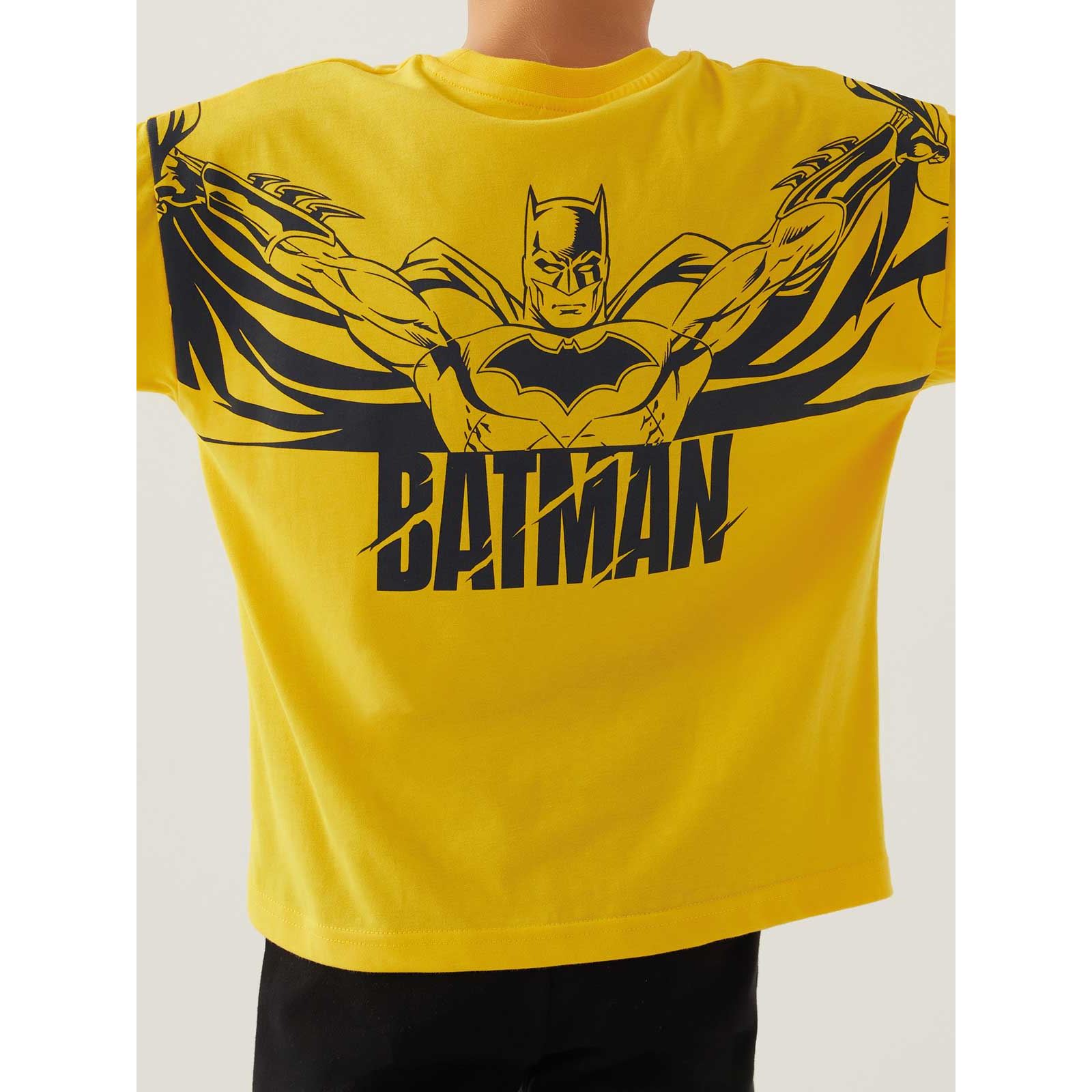 Batman Erkek Çocuk Şortlu Takım 3-8 Yaş Sarı