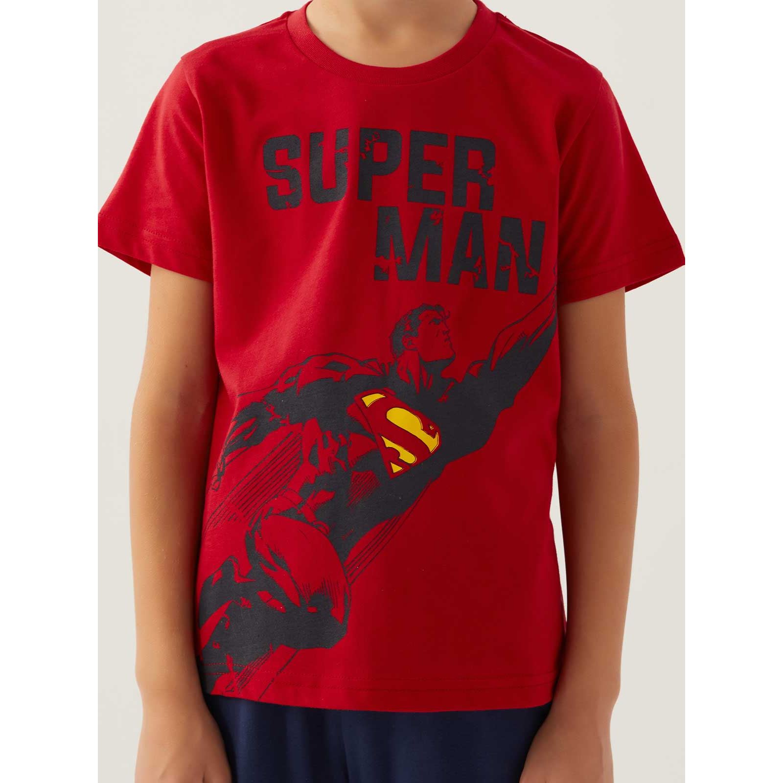 Superman Erkek Çocuk Şortlu Takım 3-8 Yaş Kırmızı
