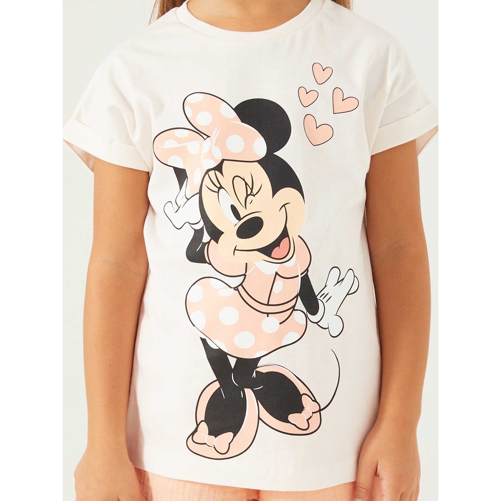 Minnie Mouse Kız Çocuk Şortlu Takım 9-14 Yaş Pudra