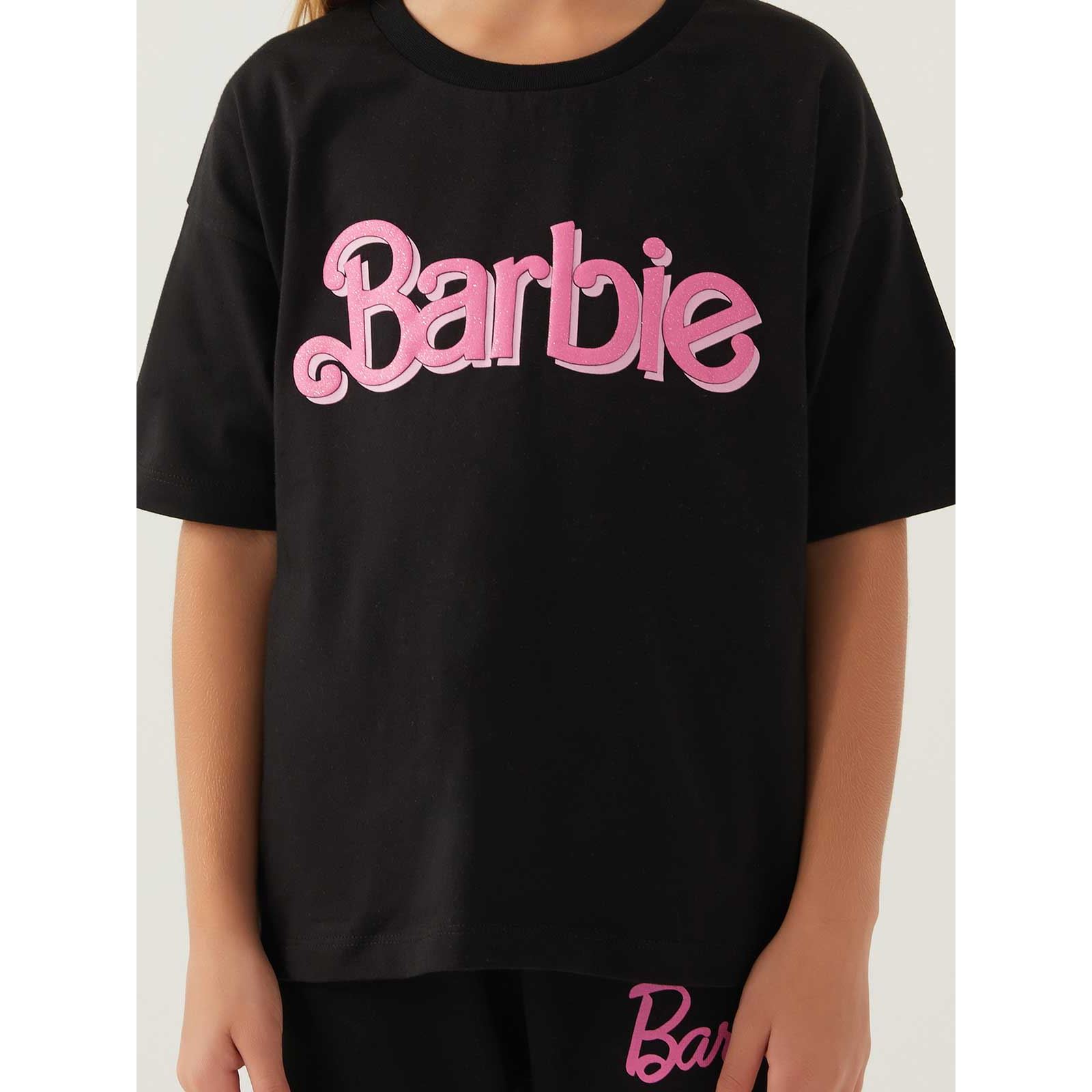 Barbie Kız Çocuk Tişört 3-7 Yaş Siyah
