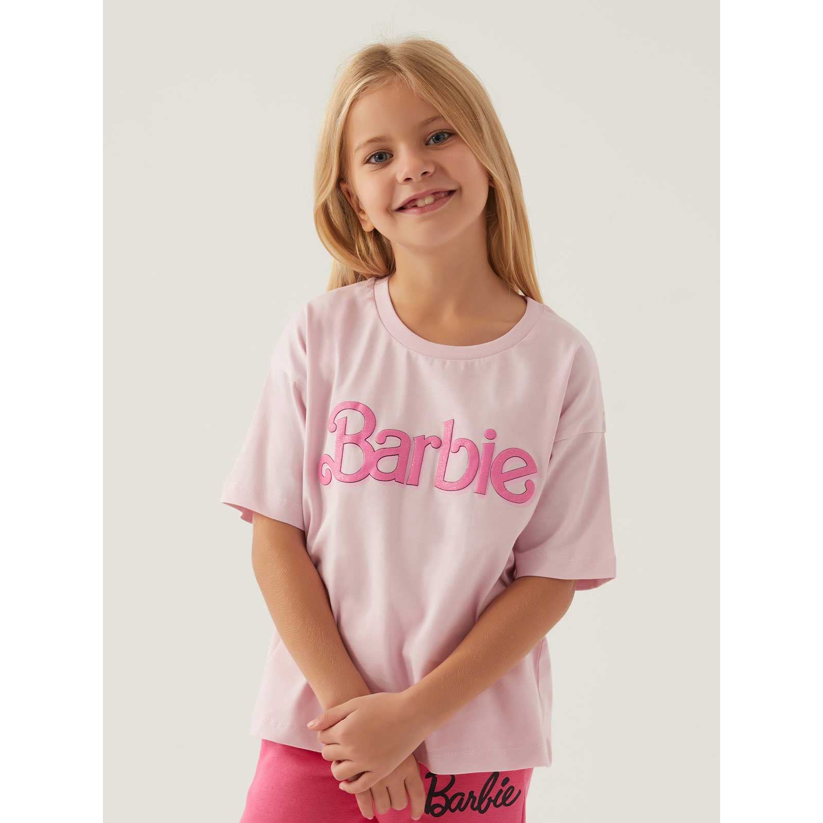 Barbie Kız Çocuk Tişört 3-7 Yaş Toz Pembe