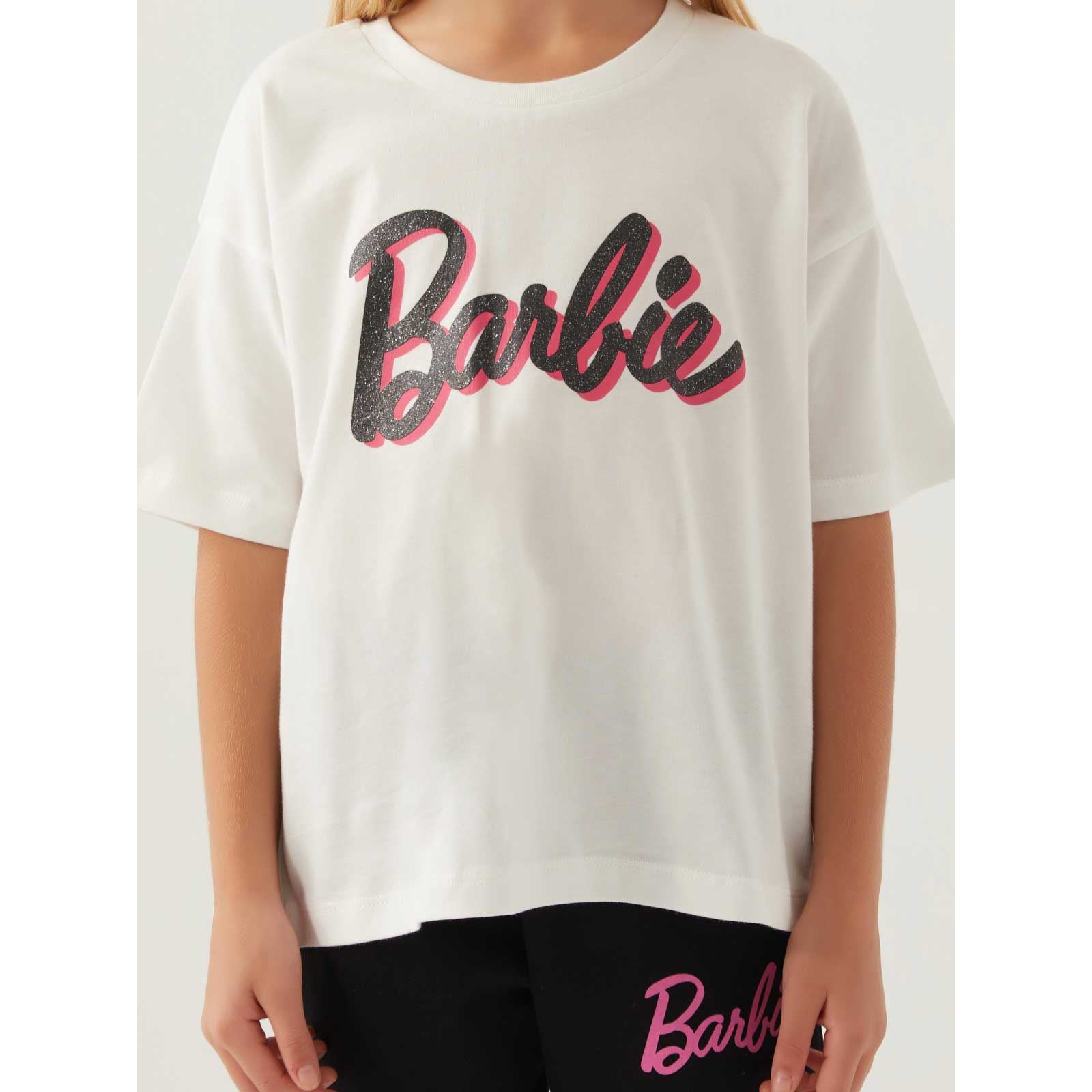 Barbie Kız Çocuk Tişört 3-7 Yaş Krem