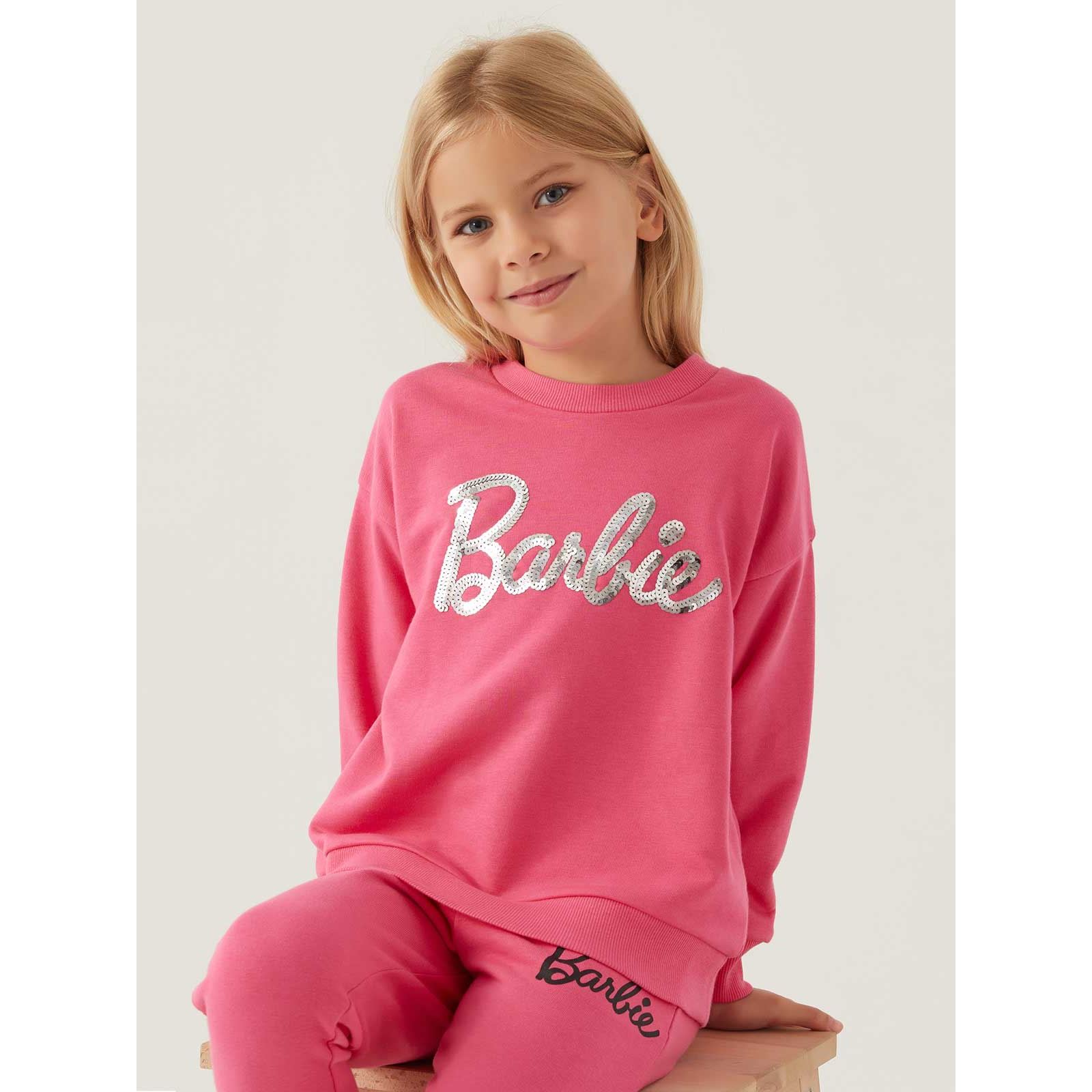 Barbie Kız Çocuk Sweatshirt 3-7 Yaş Açık Fuşya