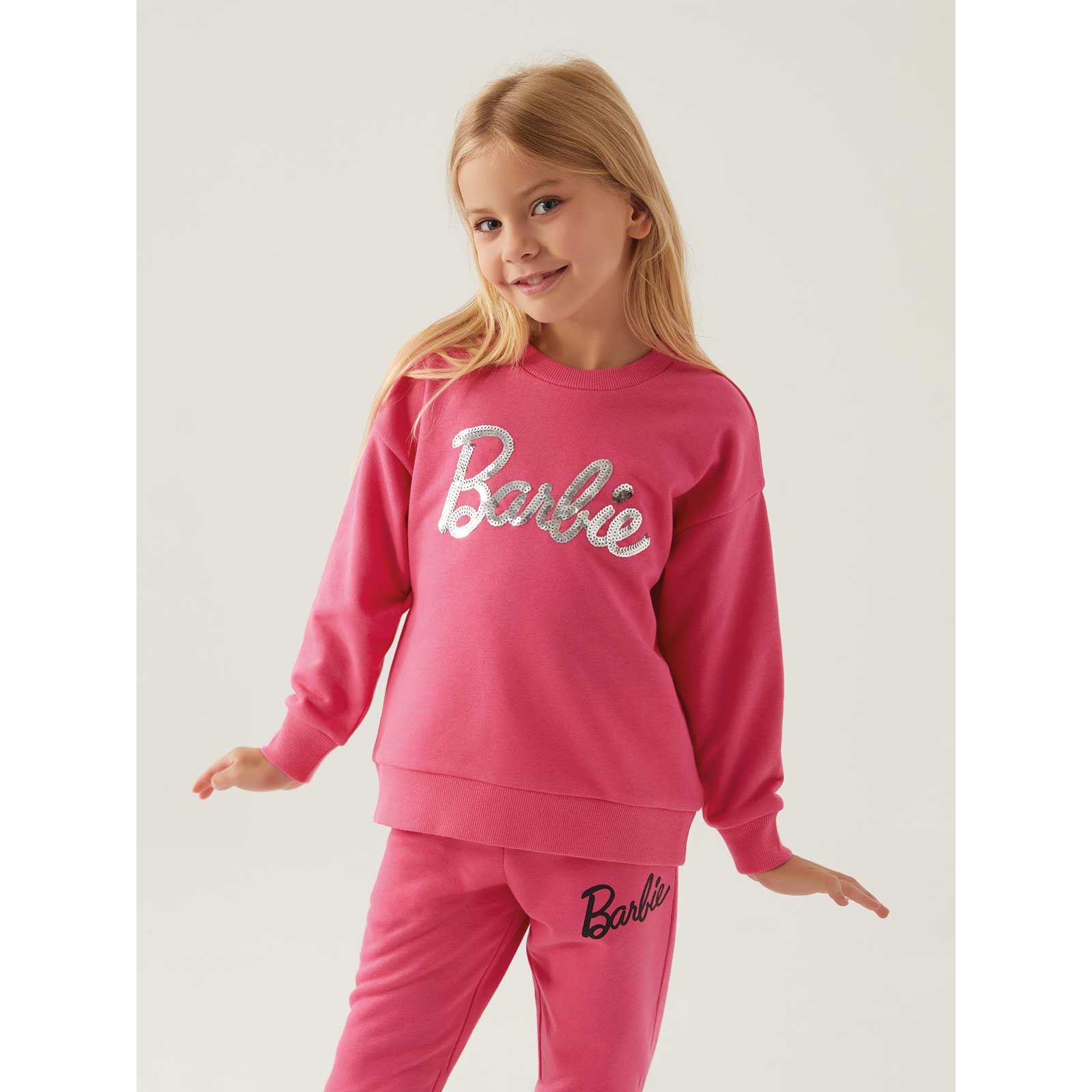 Barbie Kız Çocuk Sweatshirt 9-14 Yaş Açık Fuşya