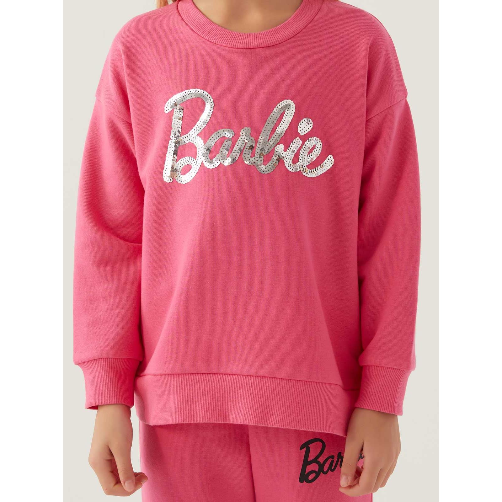 Barbie Kız Çocuk Sweatshirt 9-14 Yaş Açık Fuşya