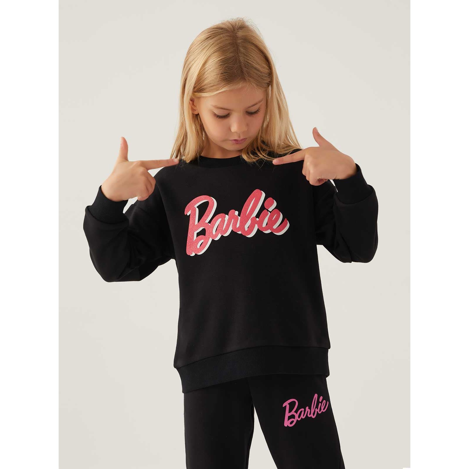Barbie Kız Çocuk Sweatshirt 3-7 Yaş Siyah