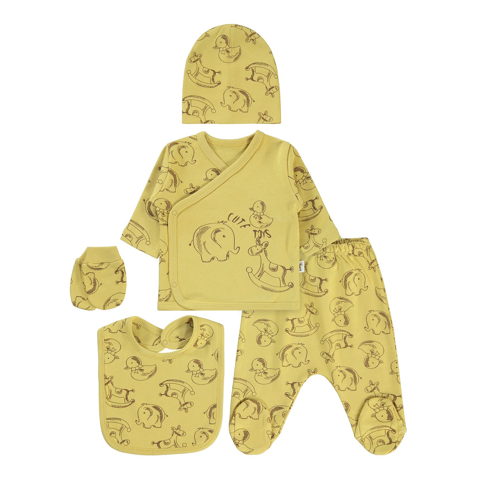 Civil Baby Erkek Bebek Zıbın Takımları Soft Sarı