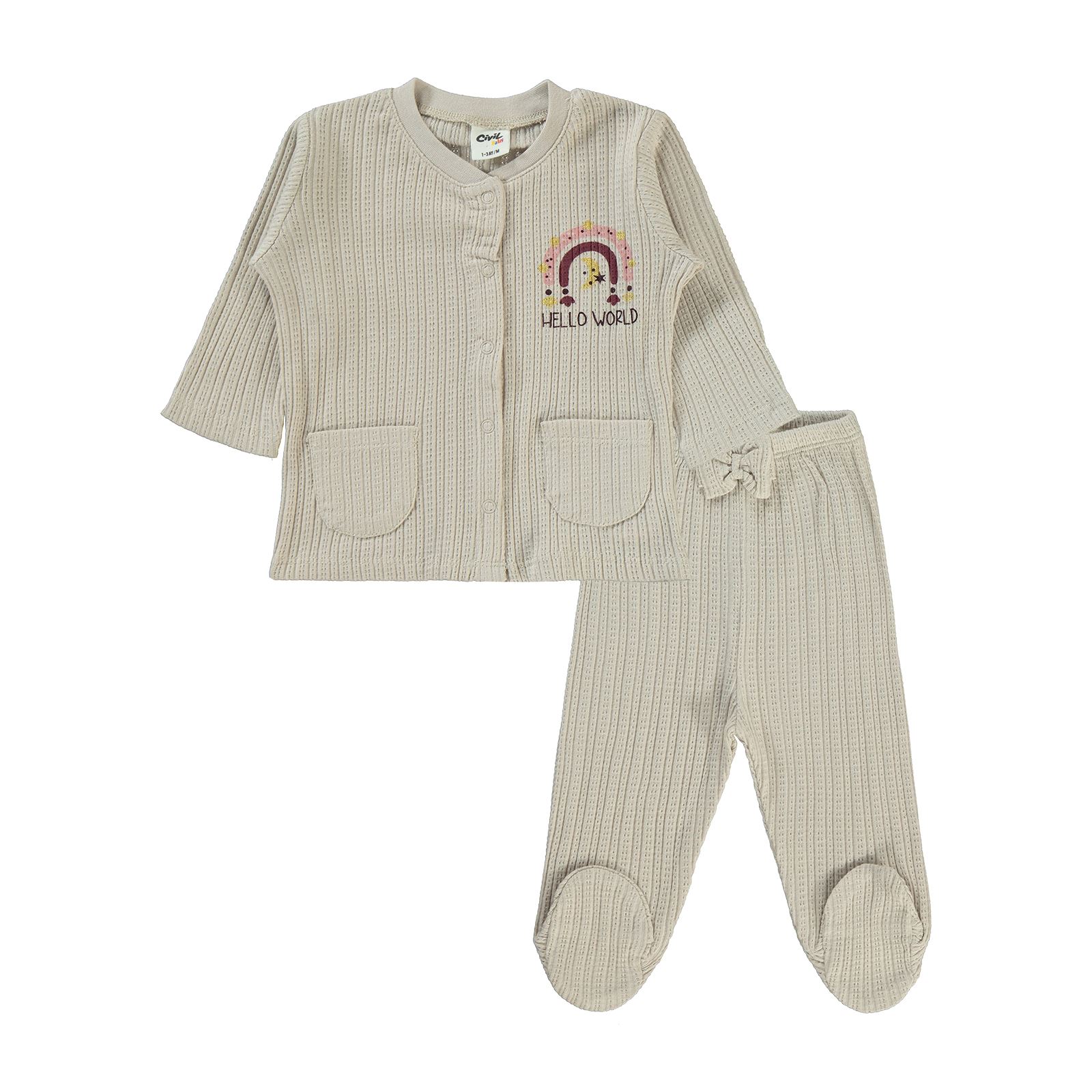 Civil Baby Kız Bebek Pijama Takımı 1-6 Ay Bej