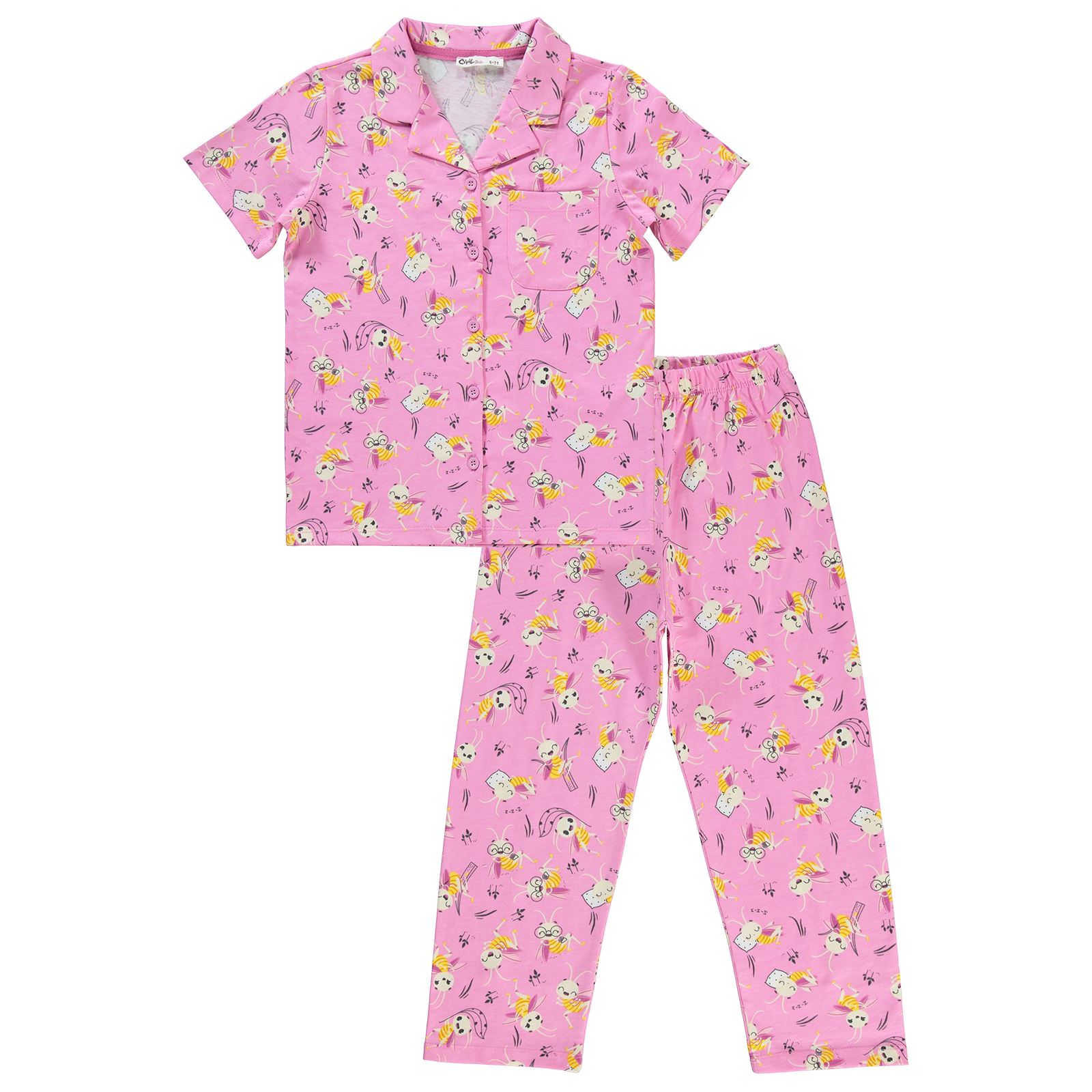Civil Girls Kız Çocuk Pijama Takımı 10-13 Yaş Fondan Pembe