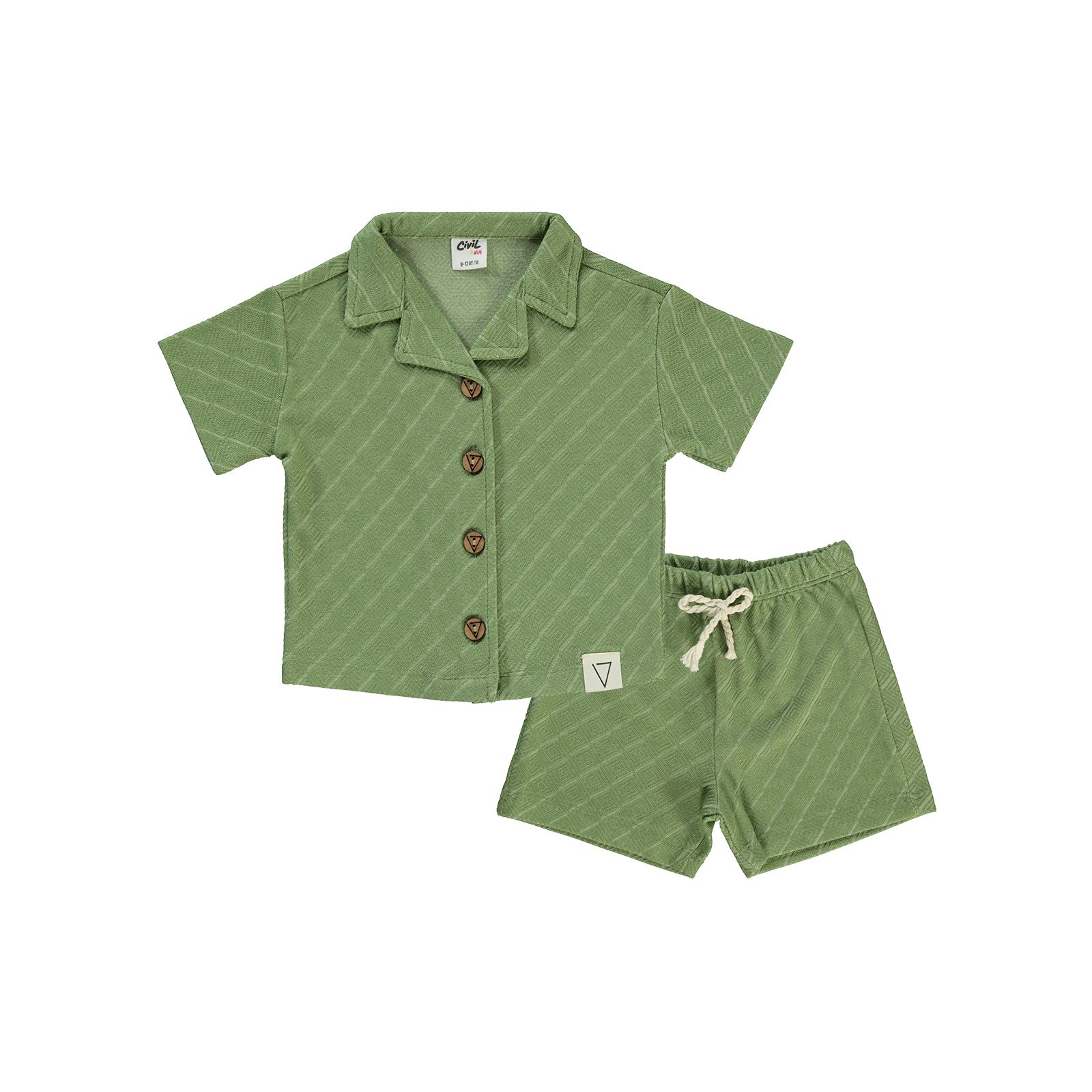 Civil Baby Erkek Bebek Şortlu Takım 6-18 Ay Yeşil