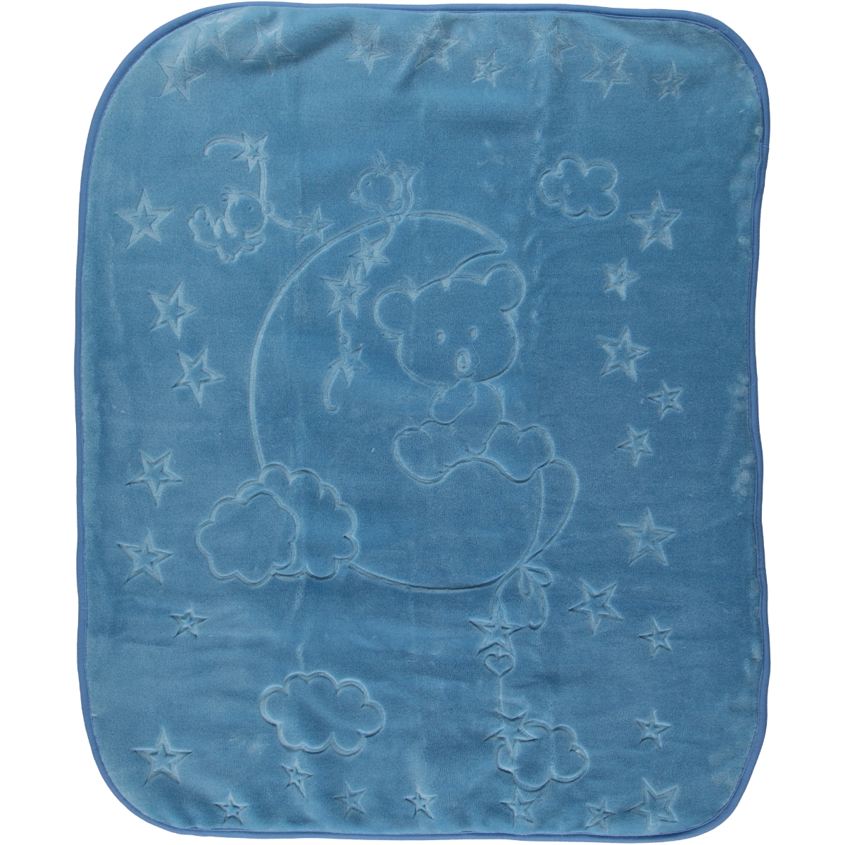 İlk Cemre Kabartmalı Peluş Battaniye 100x120 cm Mavi